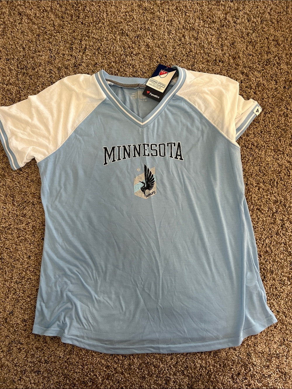 Minnesota Light Blue & White Women’s V-Neck Team Shirt